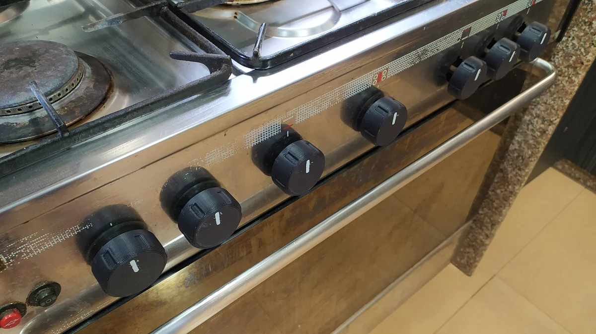 Range burner control knobs in ABS