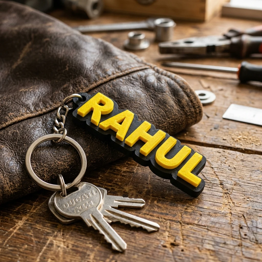 Personalized Dual-Color Name Keychain